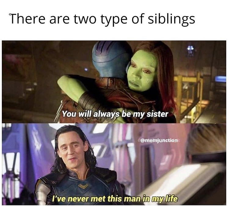 Loki - There are two type of siblings You will always be my sister I've never met this man in my life
