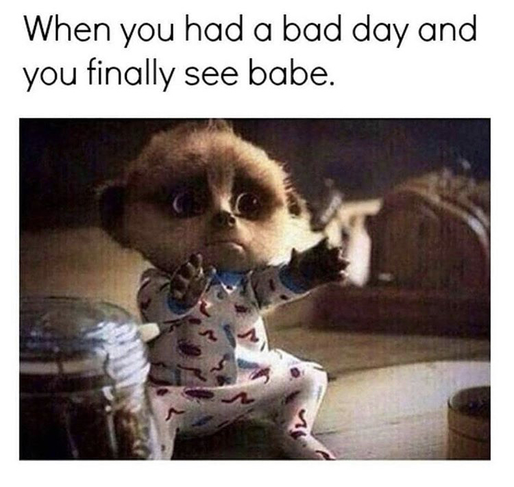 you had a bad day and finally see bae - When you had a bad day and you finally see babe.