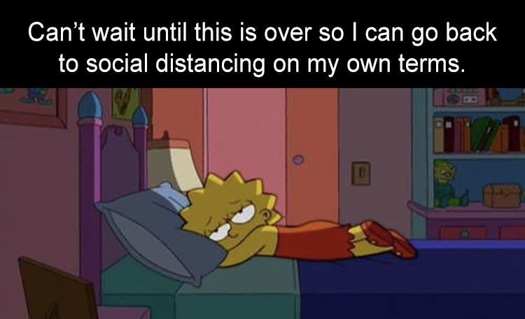 sad simpsons - Can't wait until this is over so I can go back to social distancing on my own terms.
