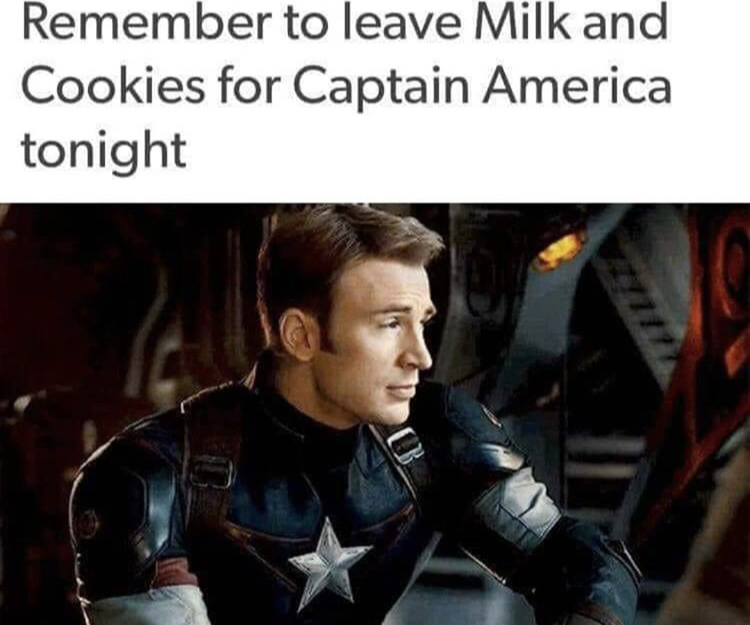 captain america chris evans - Remember to leave Milk and Cookies for Captain America tonight