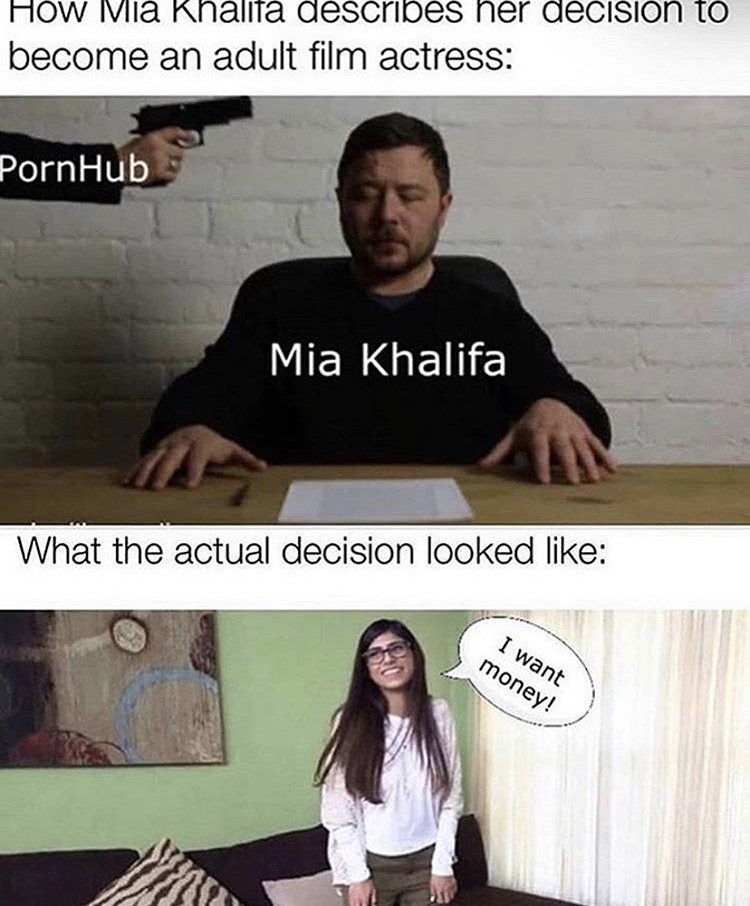 mia khalifa couch - How Mia Khalifa describes her decision to become an adult film actress PornHub Mia Khalifa What the actual decision looked I want money!