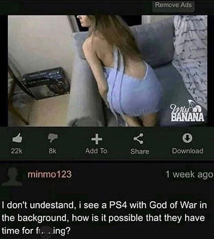 god of war pornhub comment - Remove Ads Pan Banana 22k 8k Add To Download minmo123 1 week ago I don't undestand, i see a PS4 with God of War in the background, how is it possible that they have time for fla ing?