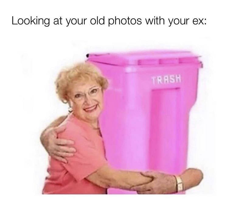 pettiest memes - Looking at your old photos with your ex Trash