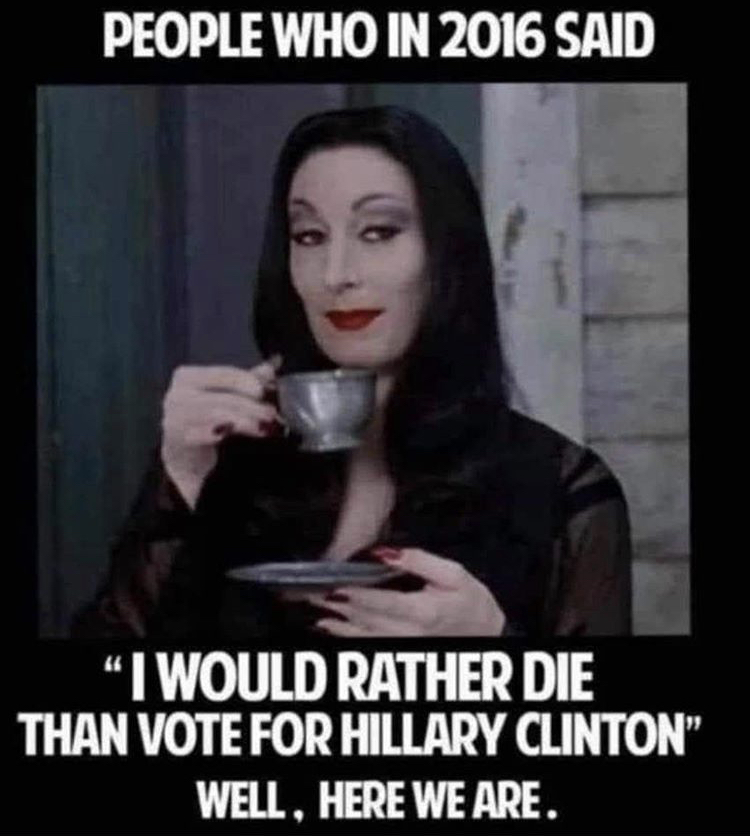 drinking bleach trump meme - People Who In 2016 Said I Would Rather Die Than Vote For Hillary Clinton Well, Here We Are.