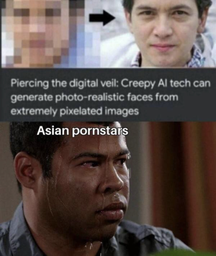 quantum computing meme - Piercing the digital veil Creepy Al tech can generate photorealistic faces from extremely pixelated images Asian pornstars
