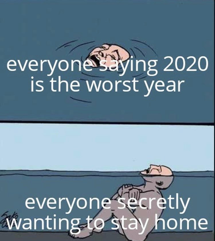 your awesome - everyone saying 2020 is the worst year everyone secretly wanting to stay home