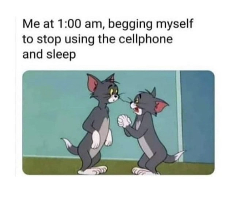 going to sleep memes - Me at , begging myself to stop using the cellphone and sleep