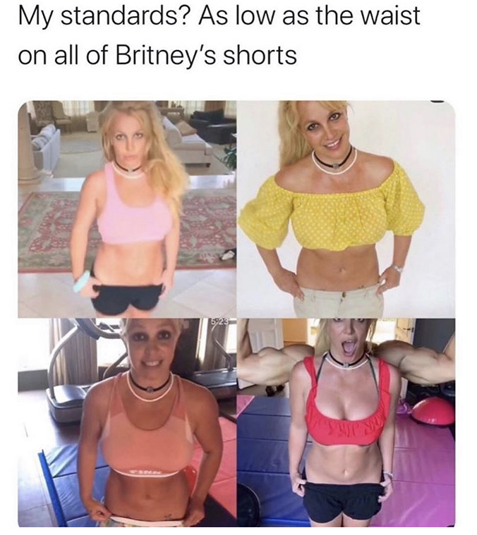 shoulder - My standards? As low as the waist on all of Britney's shorts 5923
