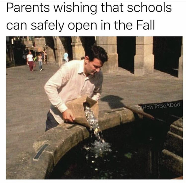 Parents wishing that schools can safely open in the Fall