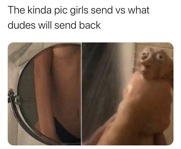 The kinda pic girls send vs what dudes will send back