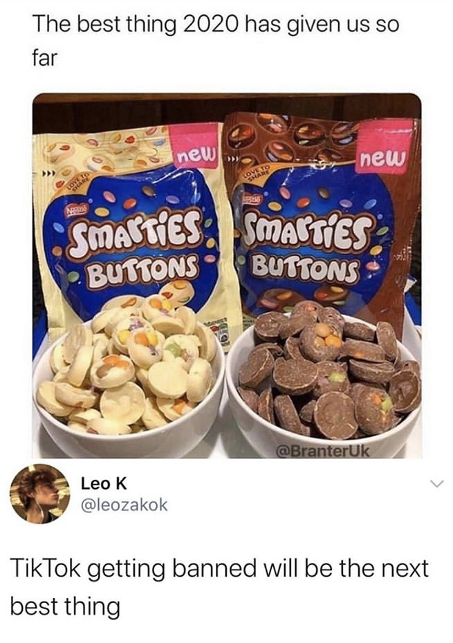 The best thing 2020 has given us so far new new Ab Smarties Buttons - Tik Tok getting banned will be the next best thing