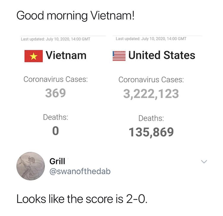 Good morning Vietnam! - Looks the score is 2-0.