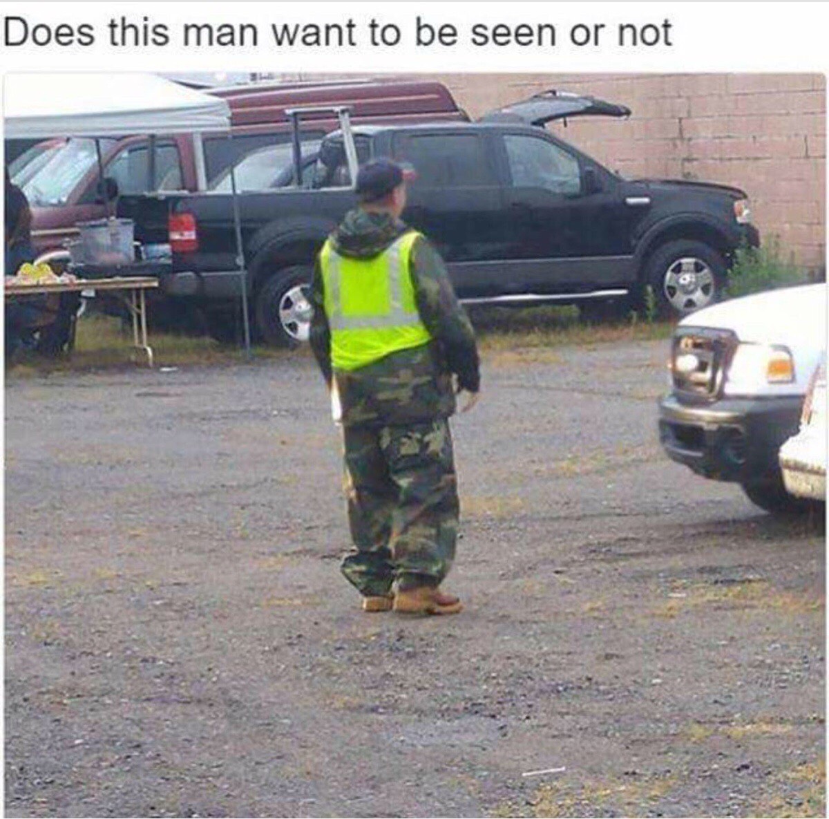 does this man want to be seen - Does this man want to be seen or not