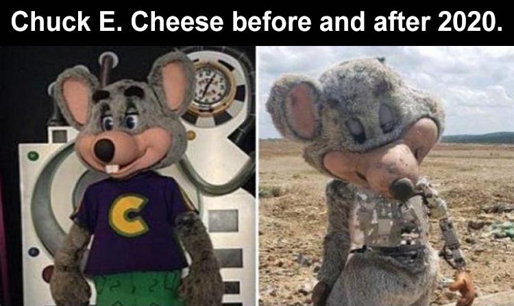 deteriorated chuck e cheese animatronic - Chuck E. Cheese before and after 2020. C