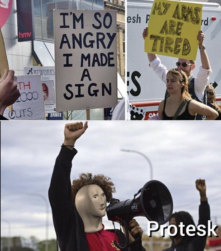 protest - My Arms, Are rd hv I'M So esh? Angry Tired I Made Artworks Th Signs Cuts Protesk