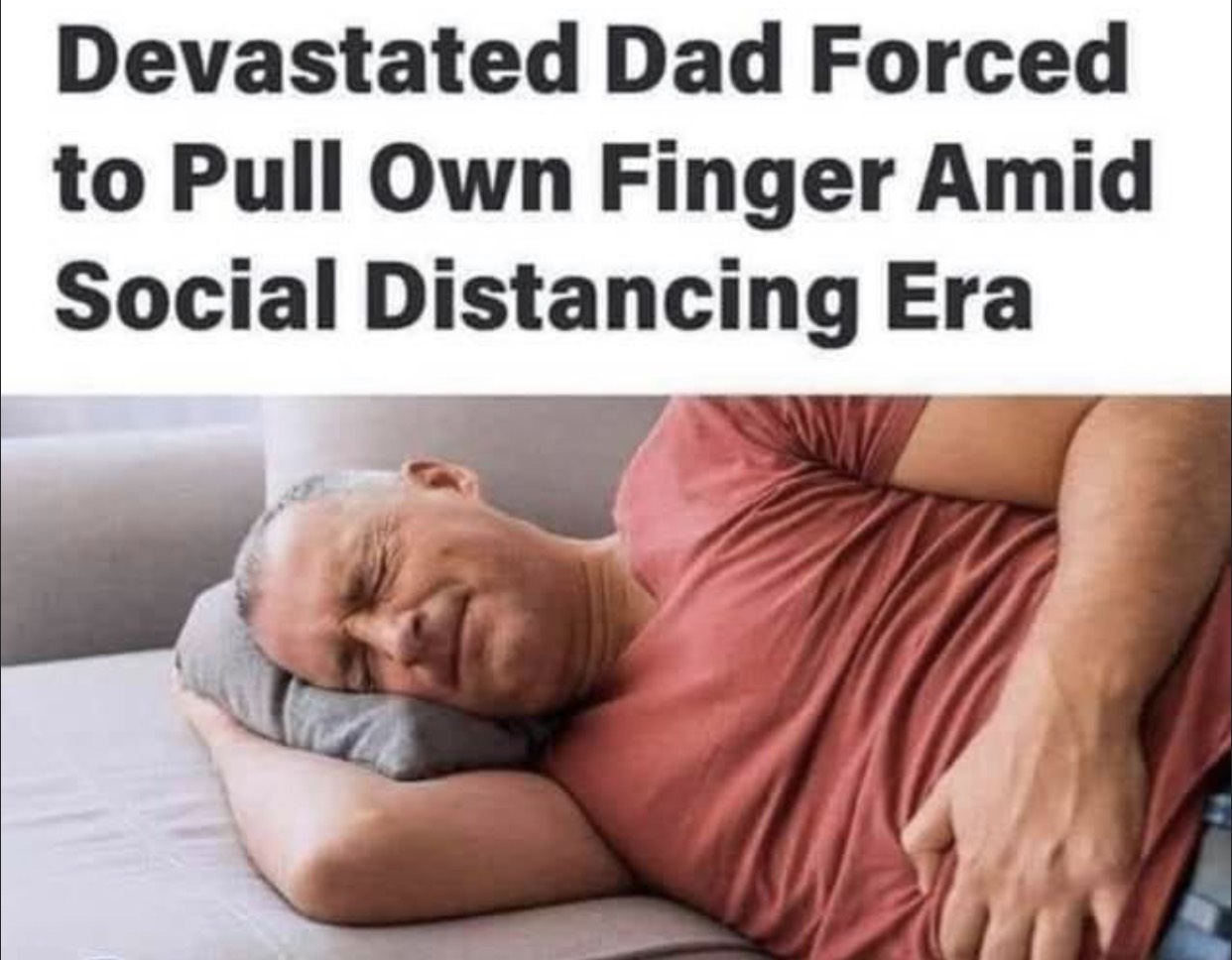 photo caption - Devastated Dad Forced to Pull Own Finger Amid Social Distancing Era