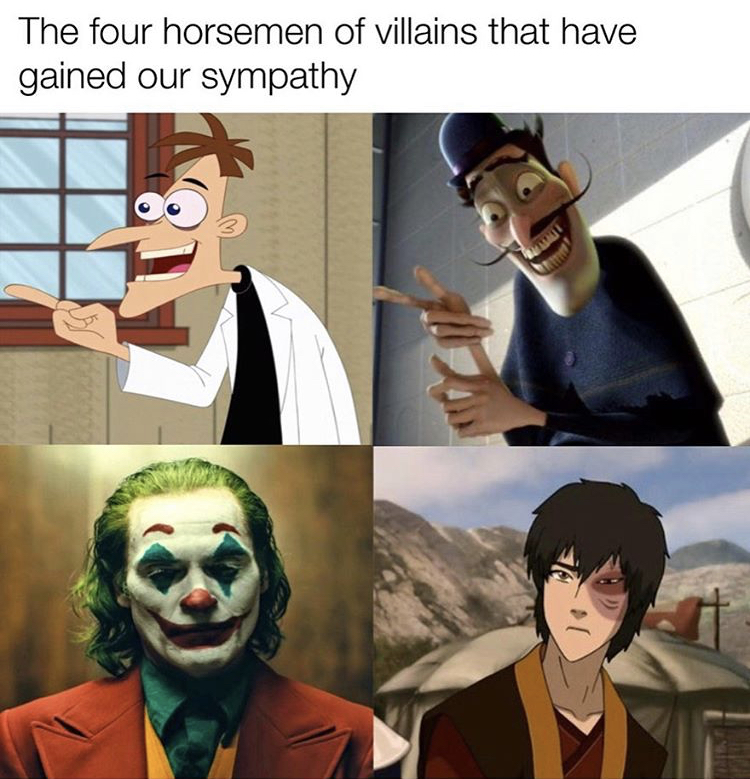 The four horsemen of villains that have gained our sympathy