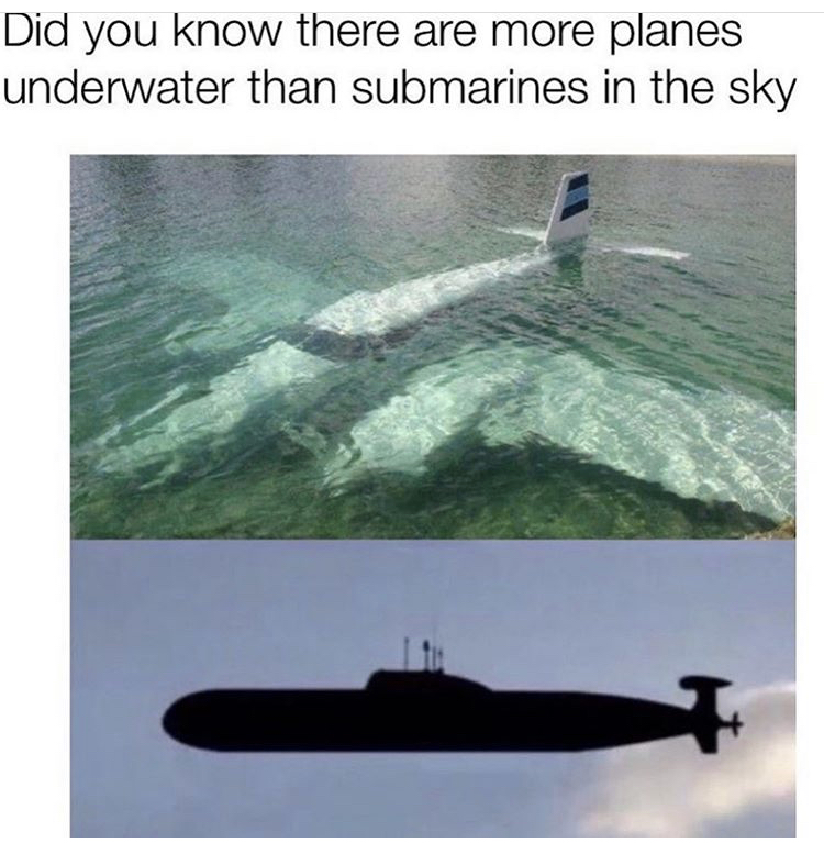 airplane under water - Did you know there are more planes underwater than submarines in the sky