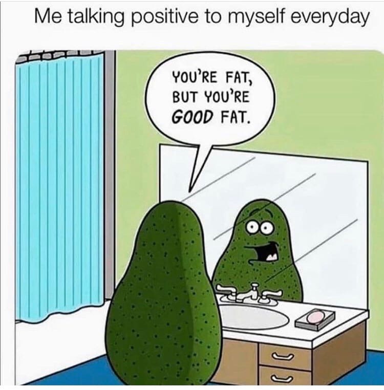 scott metzger cartoons avocado - Me talking positive to myself everyday You'Re Fat, But You'Re Good Fat. air 118