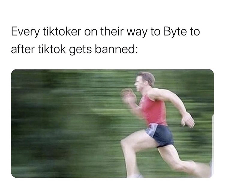 annoying athletic kid meme - Every tiktoker on their way to Byte to after tiktok gets banned
