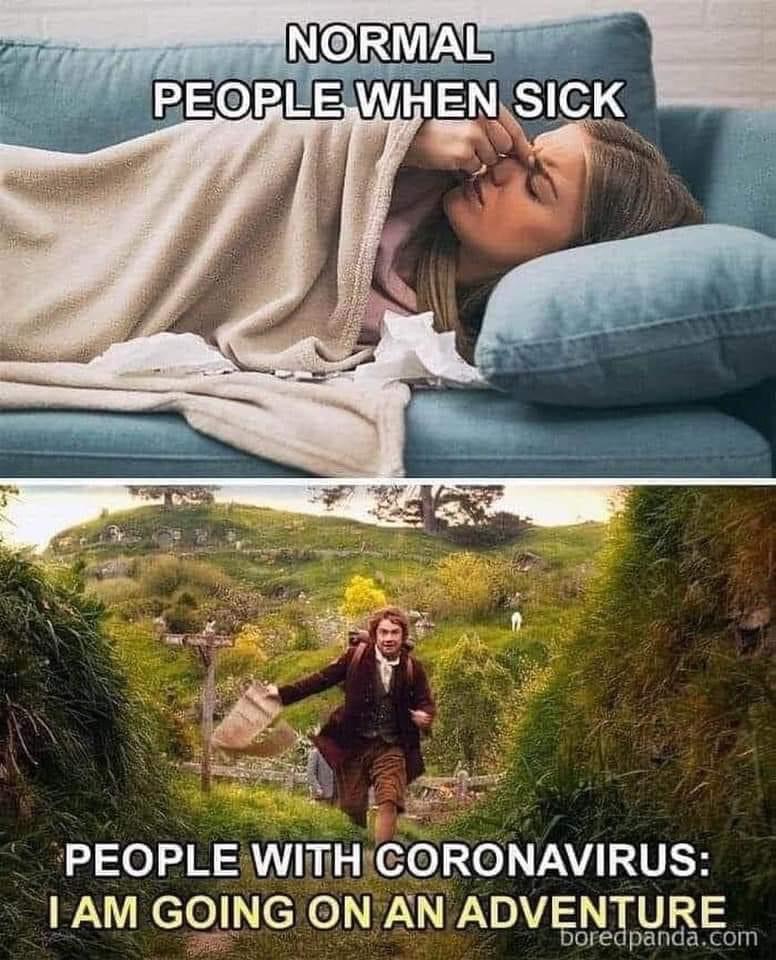 memes coronavirus - Normal People When Sick People With Coronavirus I Am Going On An Adventure boredpanda.com
