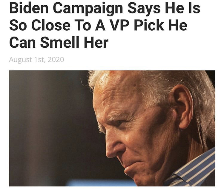 Joe Biden - Biden Campaign Says He Is So Close To A Vp Pick He Can Smell Her August 1st, 2020