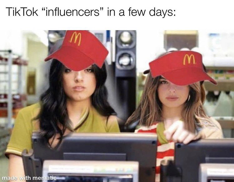 hat - TikTok "influencers in a few days M E made with mematic