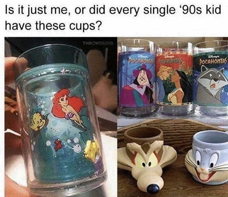 disney cups 90s - Is it just me, or did every single '90s kid have these cups? Throware Pocahontas