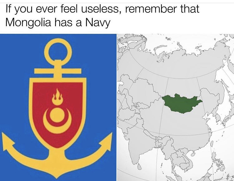 mongolian flag - If you ever feel useless, remember that Mongolia has a Navy