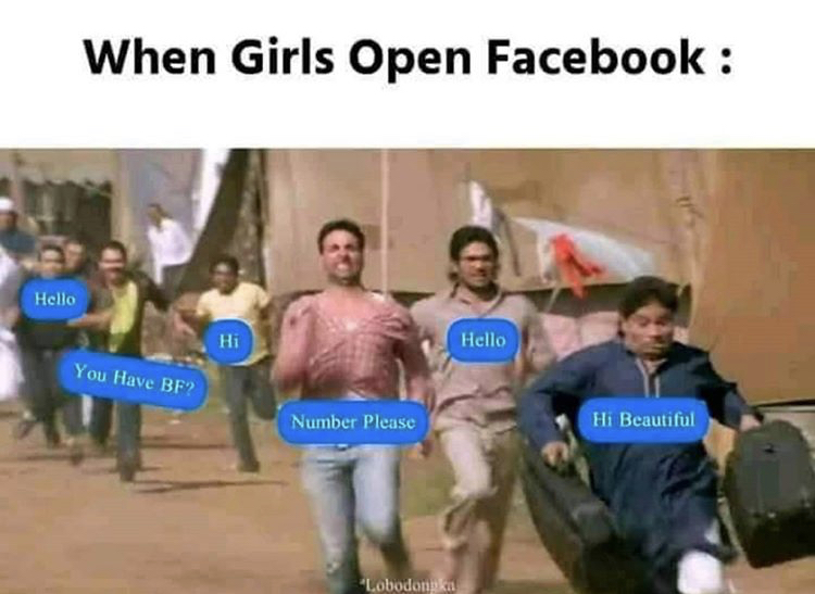 hera pheri memes - When Girls Open Facebook Hello Hi Hello You Have Bf? Number Please Hi Beautiful "Lobodongkal