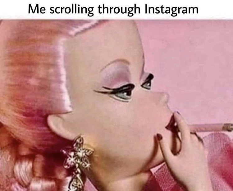 lip - Me scrolling through Instagram