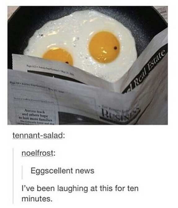 eggsellent news - Real Estate Arad dostup to be more families tennantsalad noelfrost Eggscellent news I've been laughing at this for ten minutes.