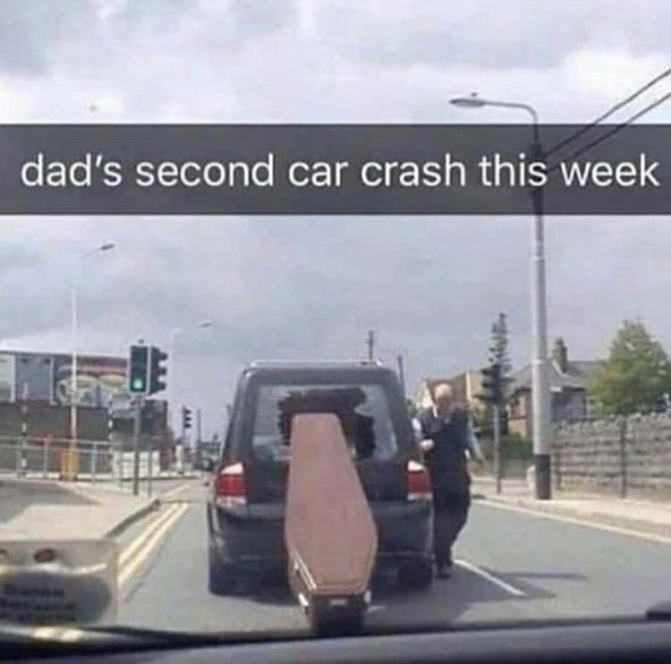 dads second car crash this week - dad's second car crash this week