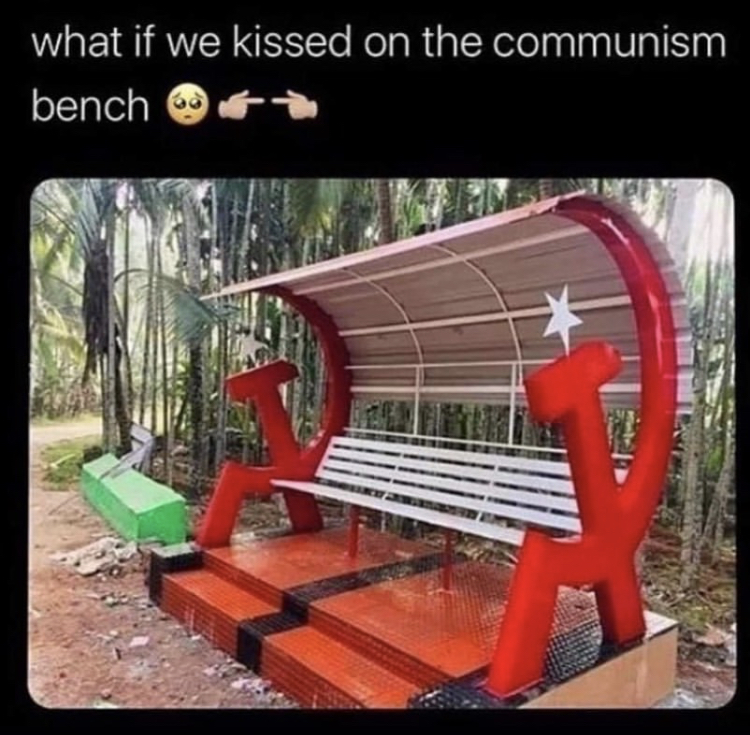 communism bench - what if we kissed on the communism bench