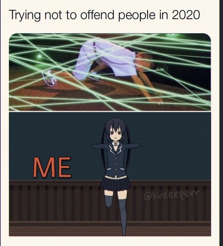 cartoon - Trying not to offend people in 2020 Me
