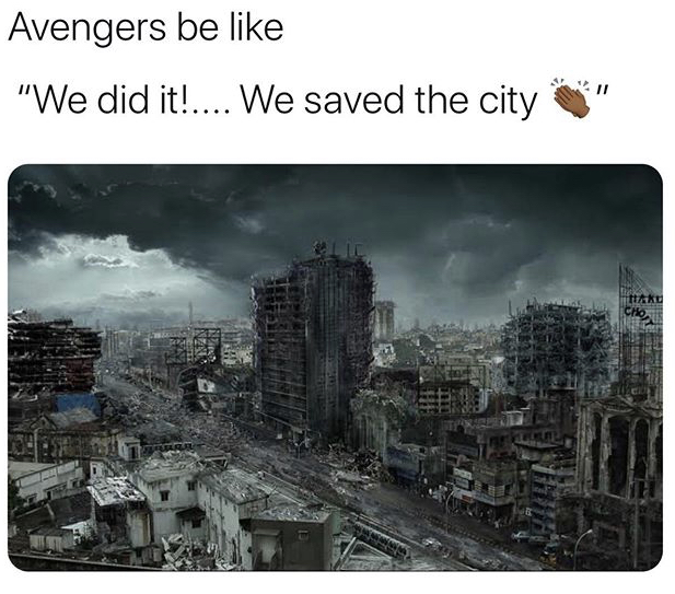 matte painting apocalypse - Avengers be "We did it!.... We saved the city Ar Cho