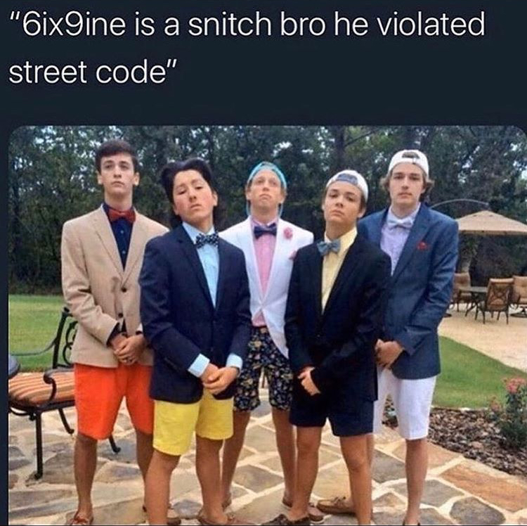 my dad's a lawyer shorts - "6ix9ine is a snitch bro he violated street code"
