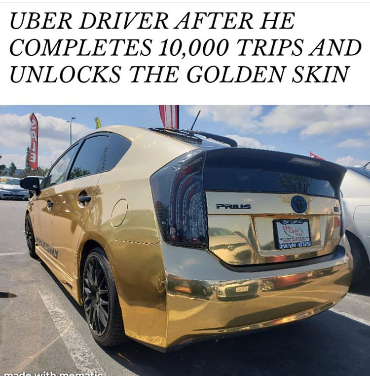bumper - Uber Driver After He Completes 10,000 Trips And Unlocks The Golden Skin Es dirbo