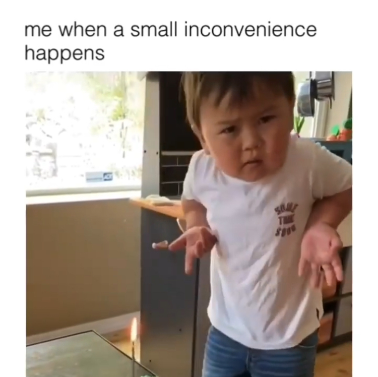 t shirt - me when a small inconvenience happens Te