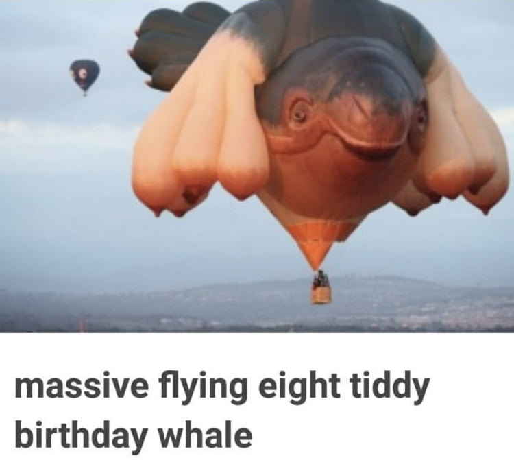 sky whale balloon - massive flying eight tiddy birthday whale