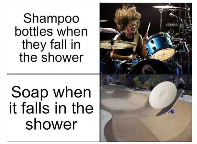 photo caption - Shampoo bottles when they fall in the shower Soap when it falls in the shower