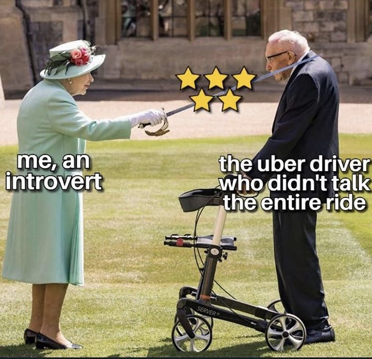 sir captain thomas - me, an introvert the uber driver who didn't talk the entire ride Server