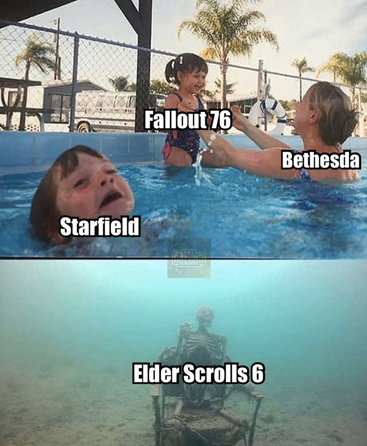 siblings pool meme - Fallout 76 Bethesda Starfield Elder Scrolls 6