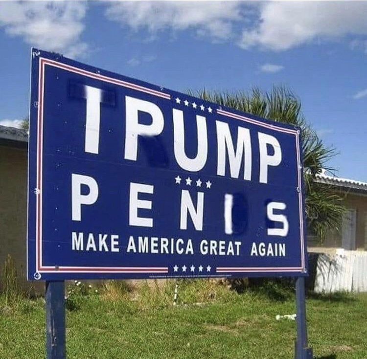 street sign - I Pump Penis Make America Great Again