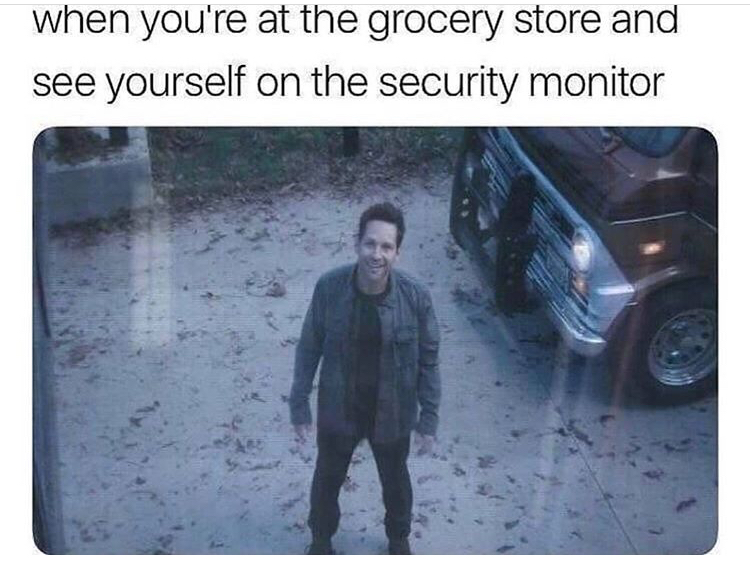avengers endgame clean memes - when you're at the grocery store and see yourself on the security monitor