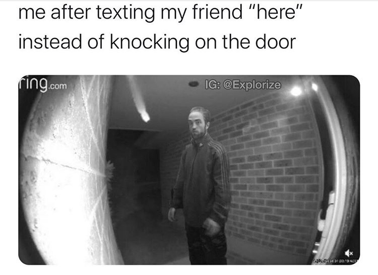 daeodon meme - me after texting my friend "here" instead of knocking on the door ring.com Ig