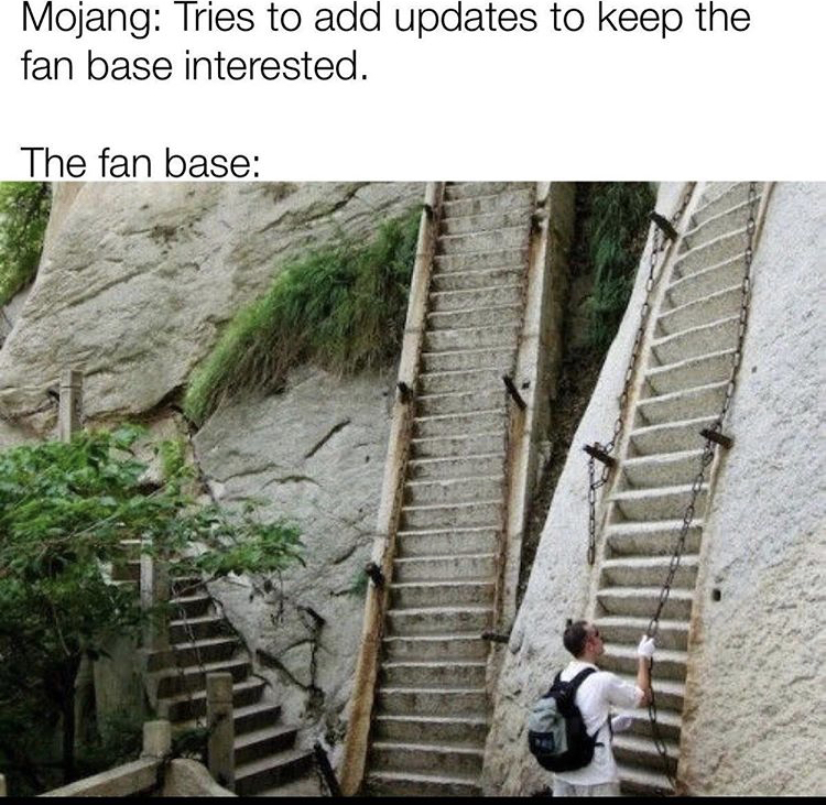steepest stairs in the world - Mojang Tries to add updates to keep the fan base interested. The fan base