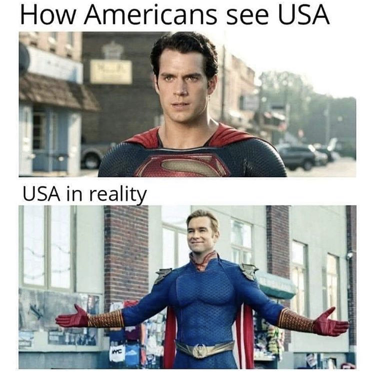 homelander memes - How Americans see Usa Usa in reality Hits Wc