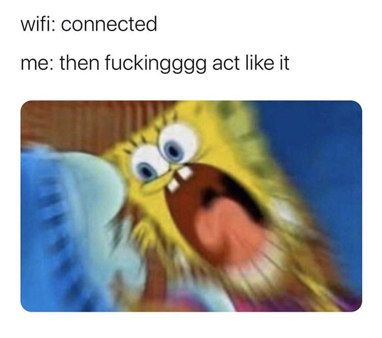 snapchat memes cute - wifi connected me then fuckingggg act it