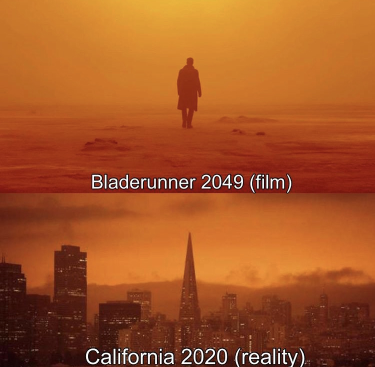 sky - Bladerunner 2049 film California 2020 reality